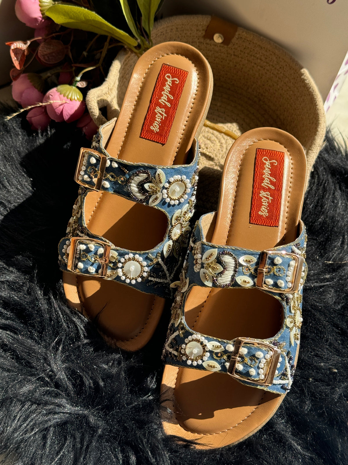 Sandal Stories Doctor Sole Embroidered Slider