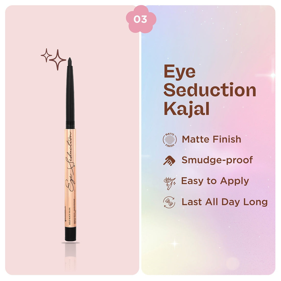 Glam21 Eye Makeup Trio (Mascara + Eyeliner + Kajal)