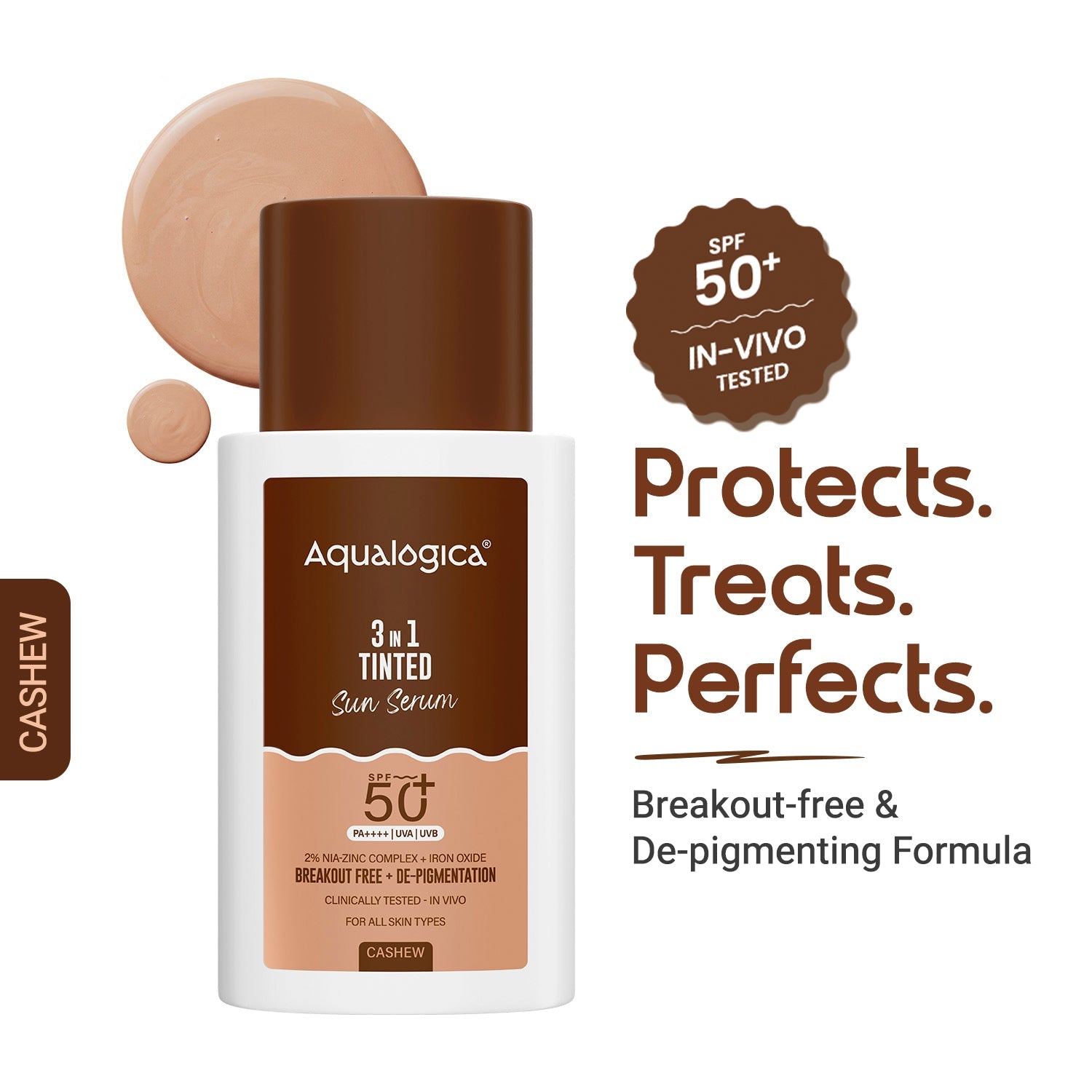 Aqualogica 3-In-1 Tinted Sun Serum - 50g