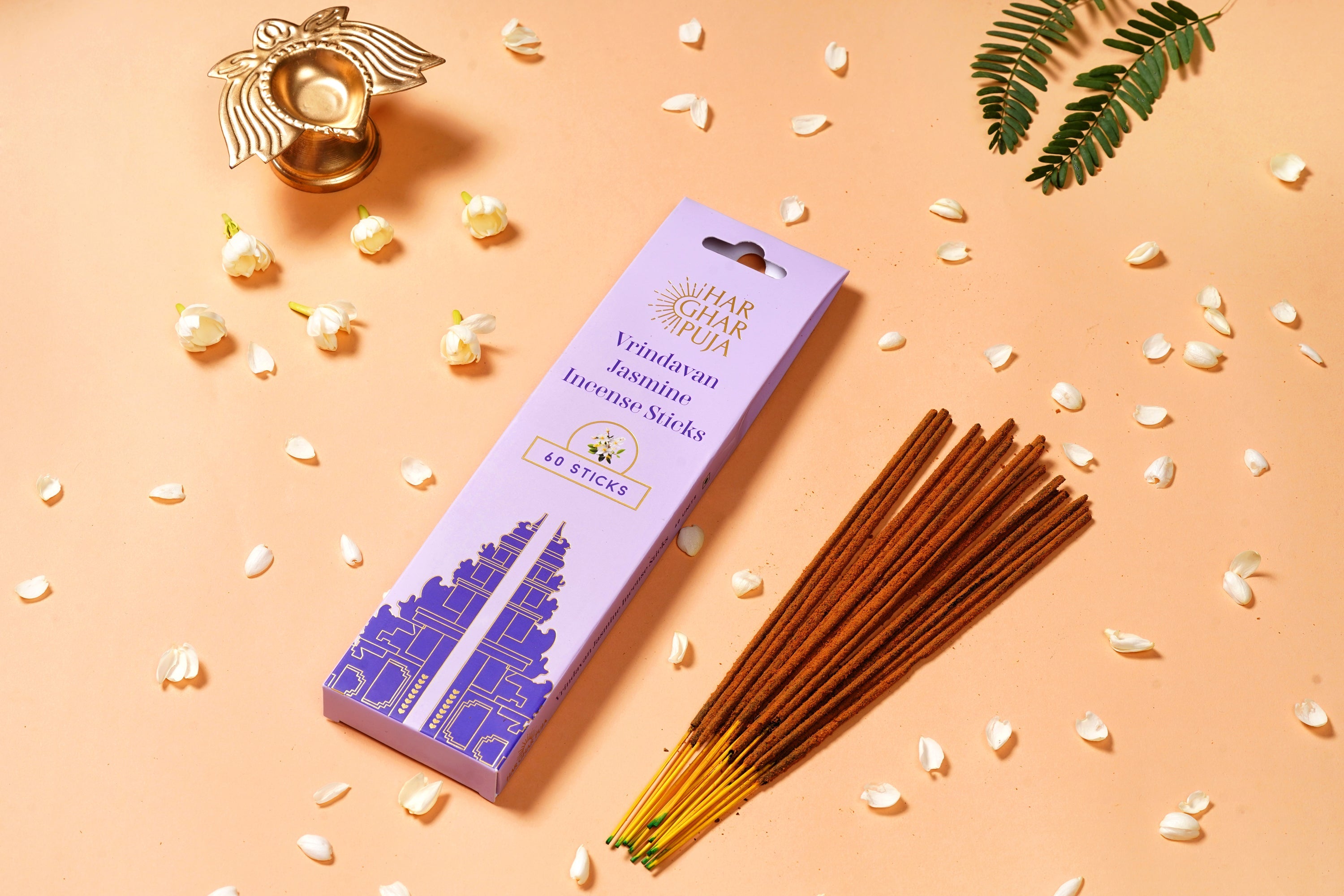 Har Ghar Puja Vrindavan Jasmine Incense Stick (Set of 4)