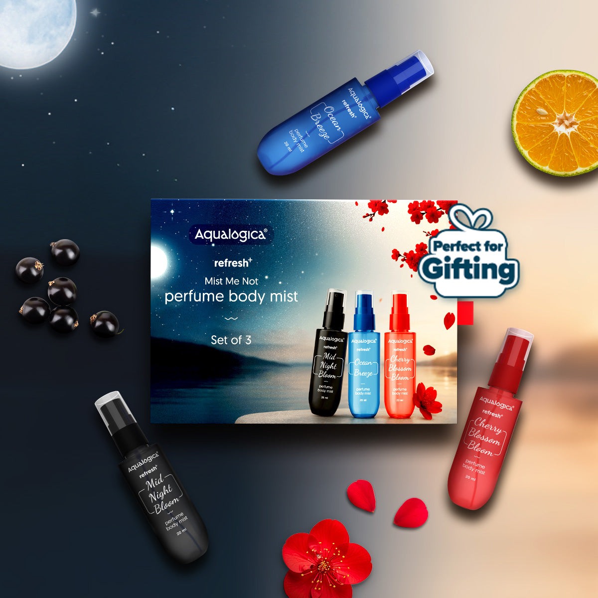 Aqualogica Refresh+ Mist Me Not Set Of 3 (20ml) Perfume Body Mist