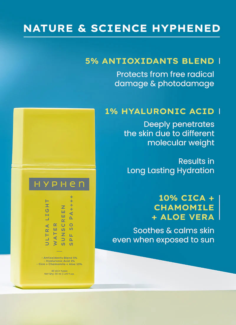 Hyphen Ultra Light Water Sunscreen Spf 50 Pa ++++