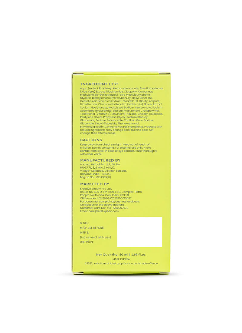Hyphen Ultra Light Water Sunscreen Spf 50 Pa ++++