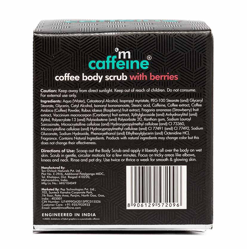 mCaffeine Moisturizing & Creamy Coffee Body Scrub With Berries - 200g