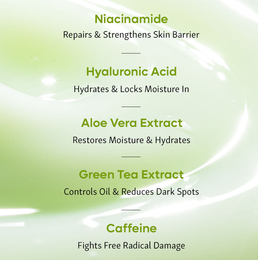 mCaffeine Green Tea Oil-Free Moisturizer With 5% Niacinamide