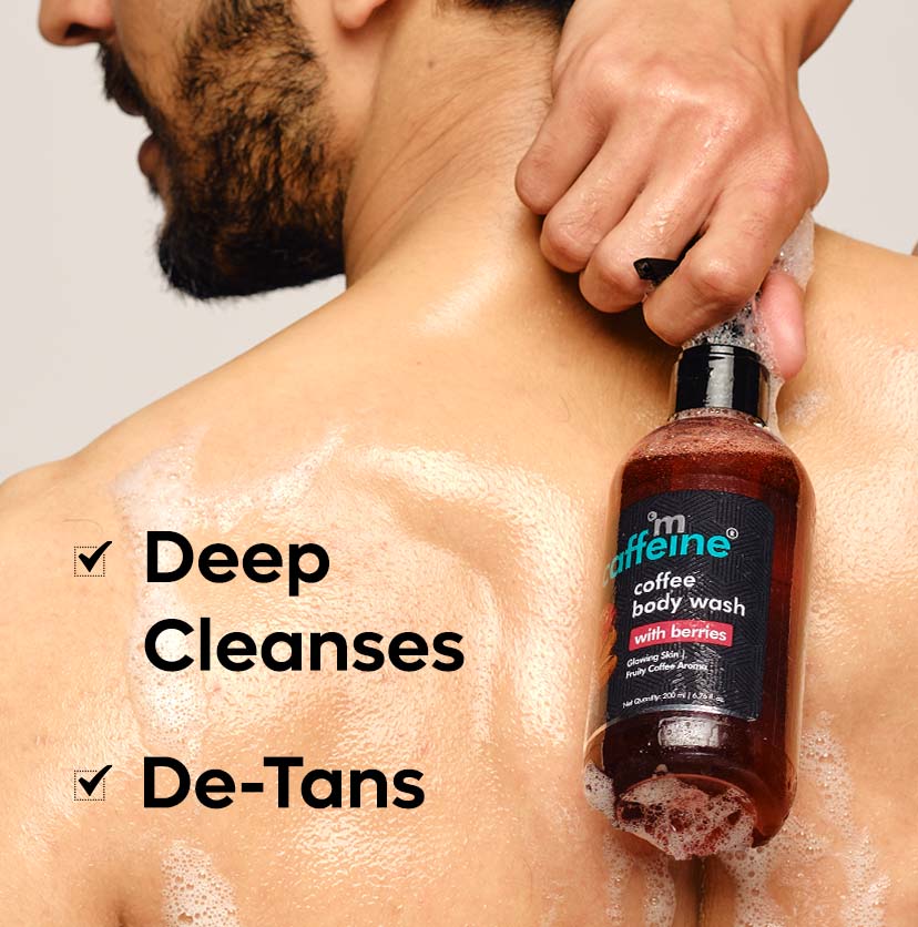 mCaffeine Coffee Body Wash With Berries For Energizing & De-Tan - 200ml
