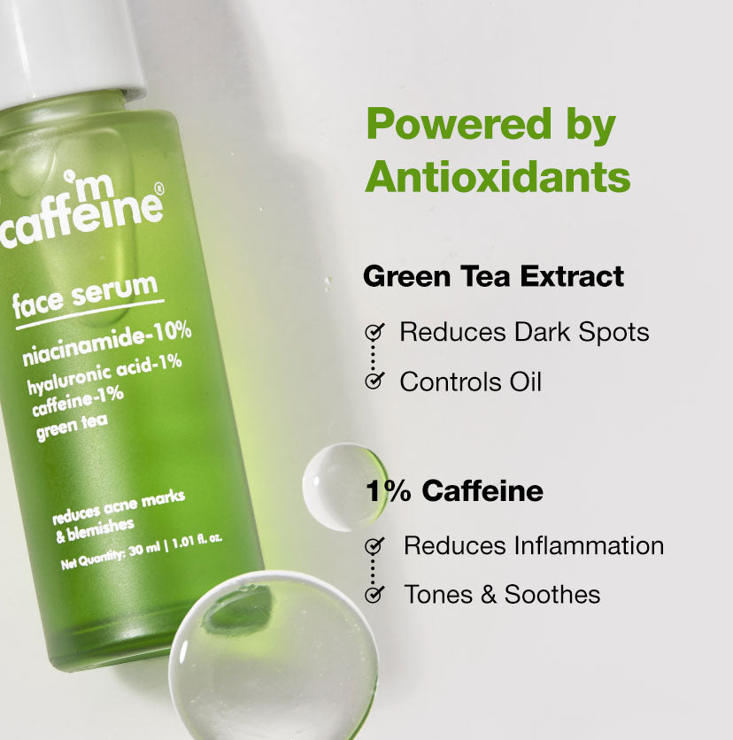 mCaffeine Green Tea & 10% Niacinamide Face Serum - 30ml