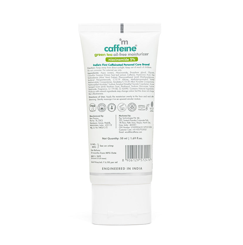 mCaffeine Green Tea Oil-Free Moisturizer With 5% Niacinamide