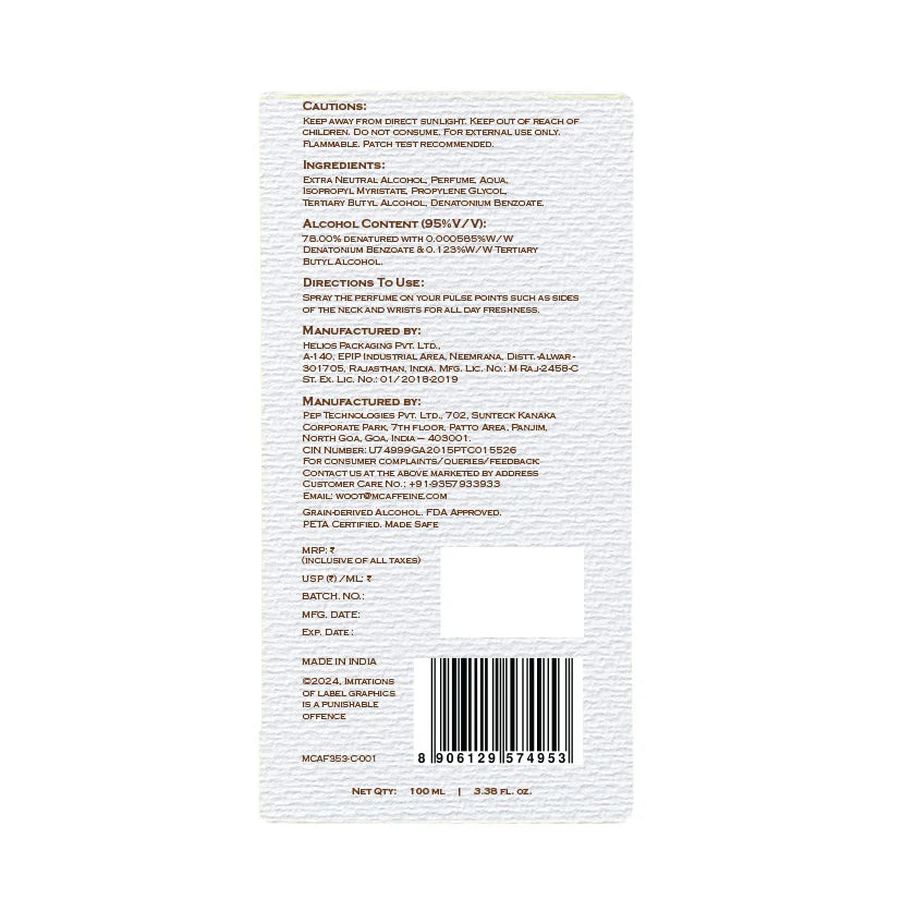 mCaffeine Vanilla Muse Perfume + Cherry Wine Perfume (combo)