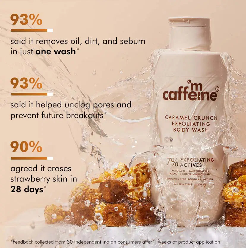 mCaffeine Exfoliating Caramel Crunch Body Wash - 300ml