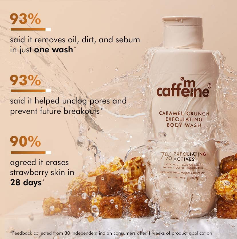 mCaffeine Exfoliating Caramel Crunch Body Wash - 300ml