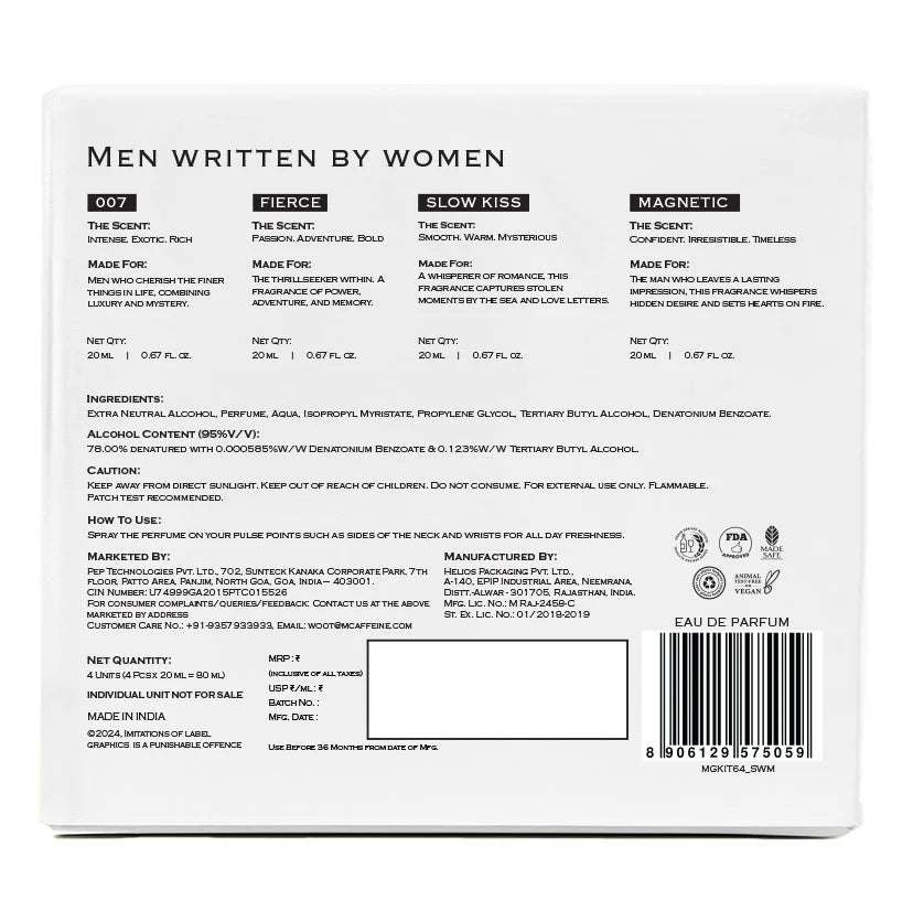 mCaffeine Gift Set for Women + Gift Set for Men - Perfume Combo