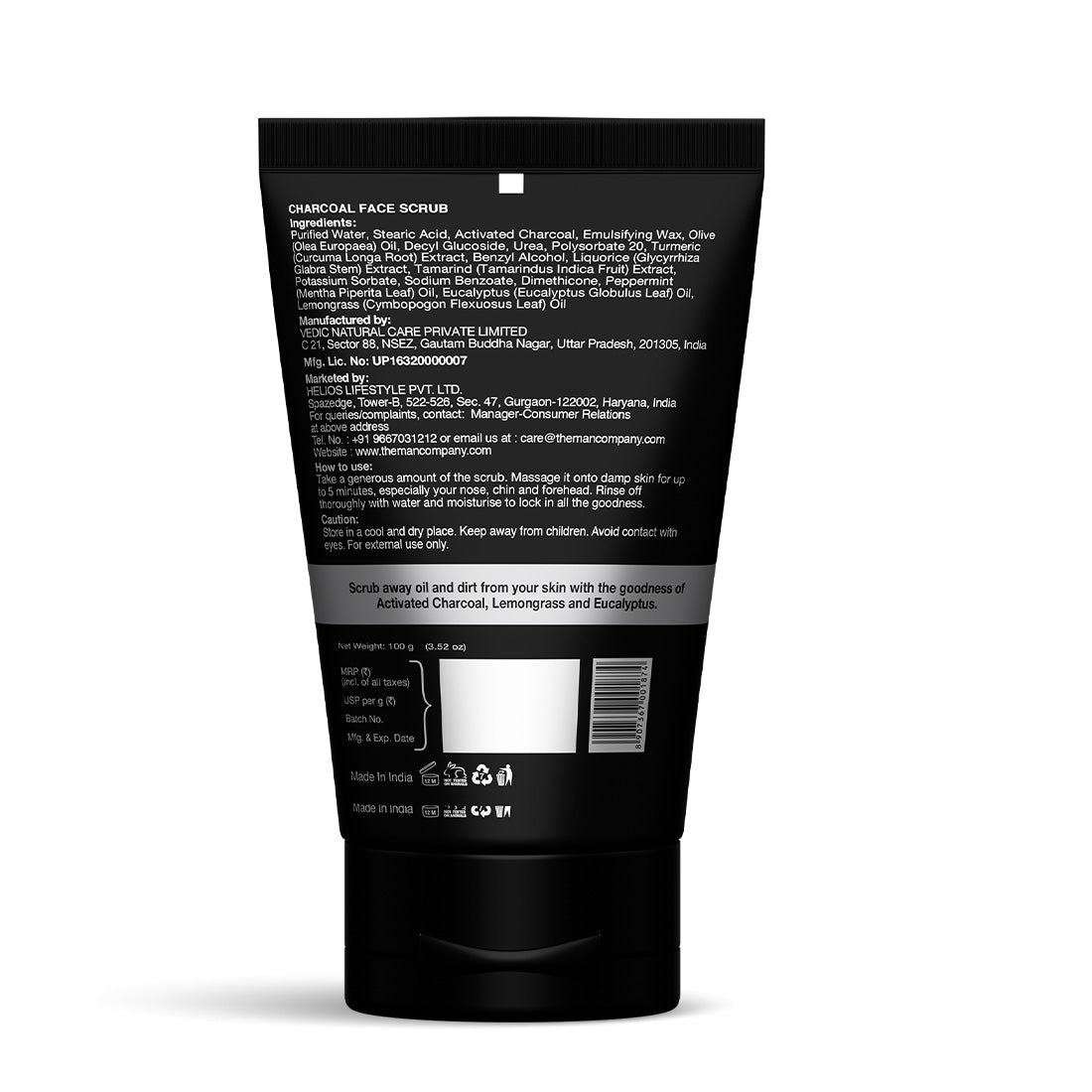The Man Company Charcoal Face Scrub - 100g
