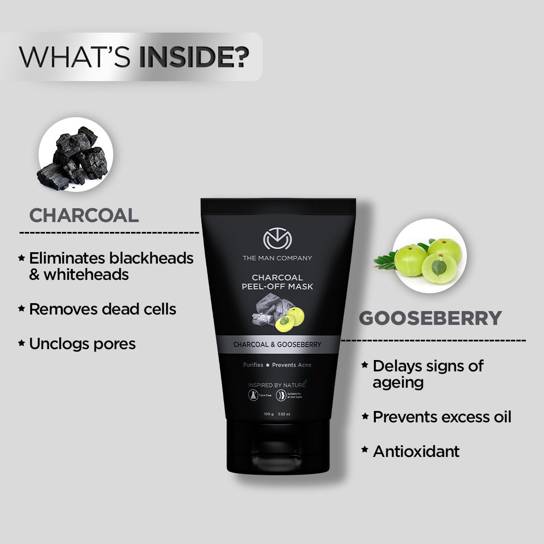 The Man Company Charcoal Peel Off Mask - 100g