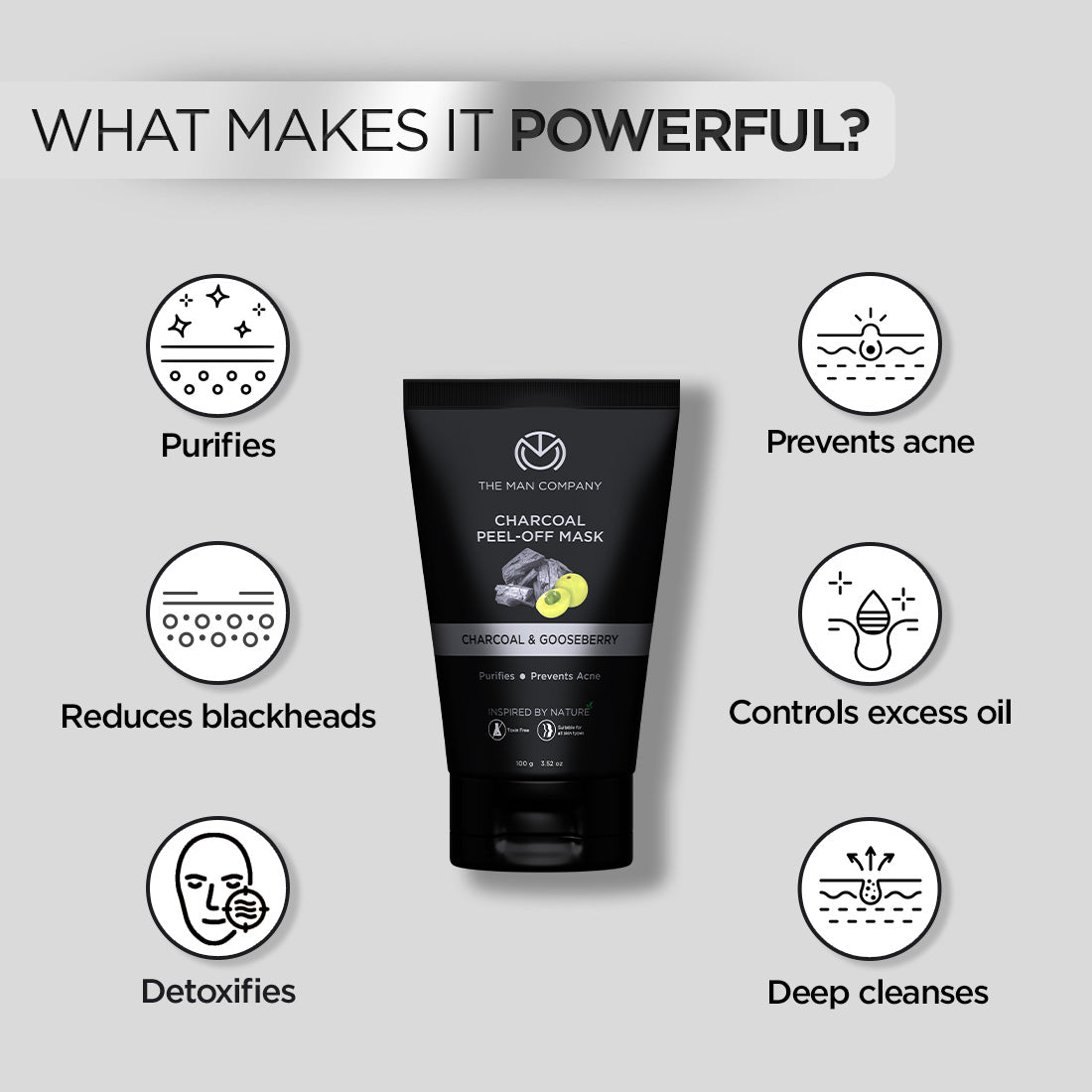The Man Company Charcoal Peel Off Mask - 100g