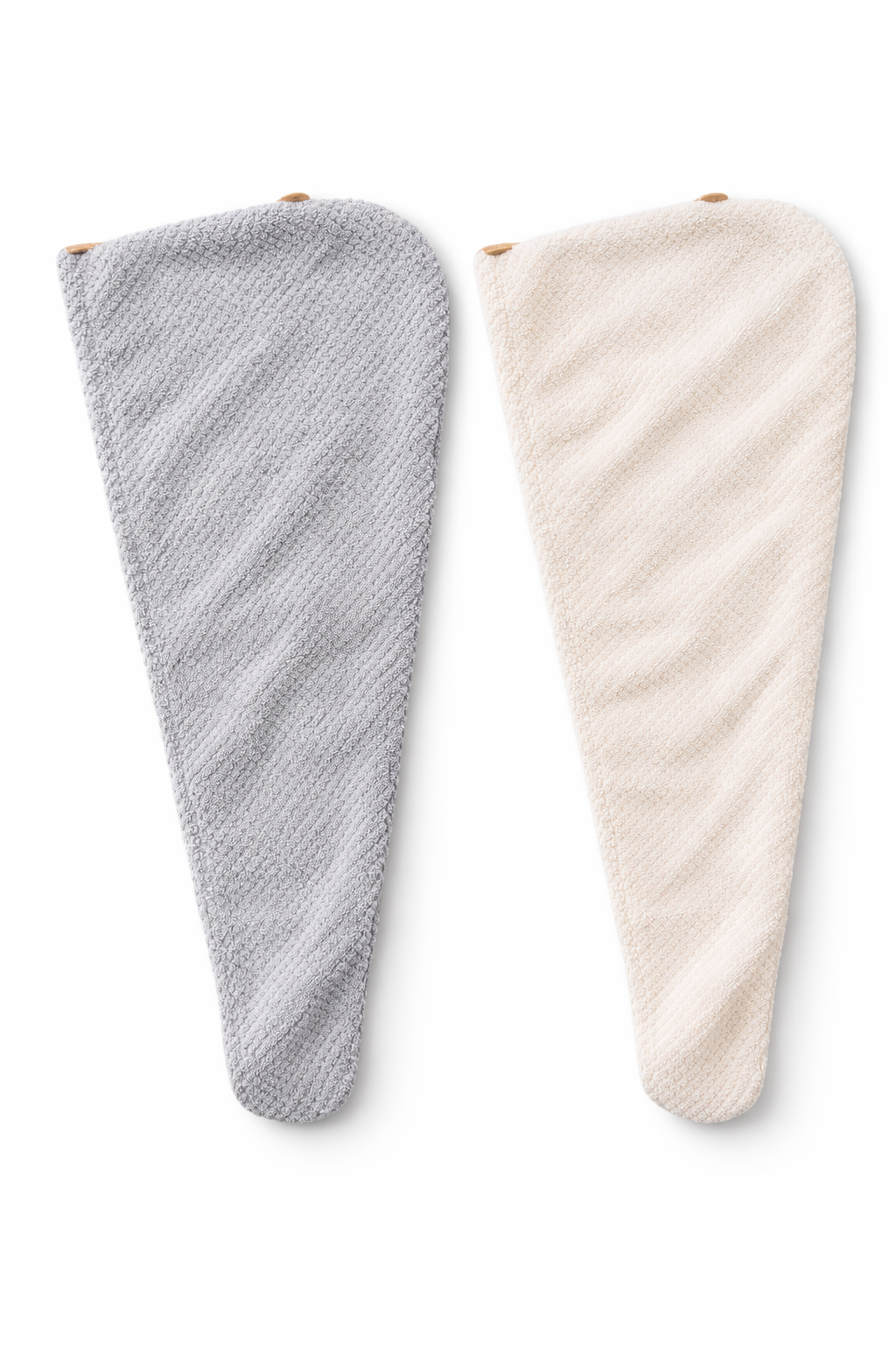 Tressca Luxe Microfiber Hair Wrap (Grey & Off White) - Pack of 2