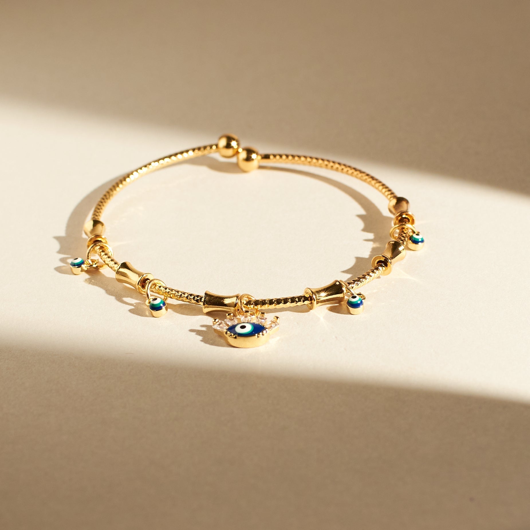 Salty Chic Evil Eye Tassel Bangle