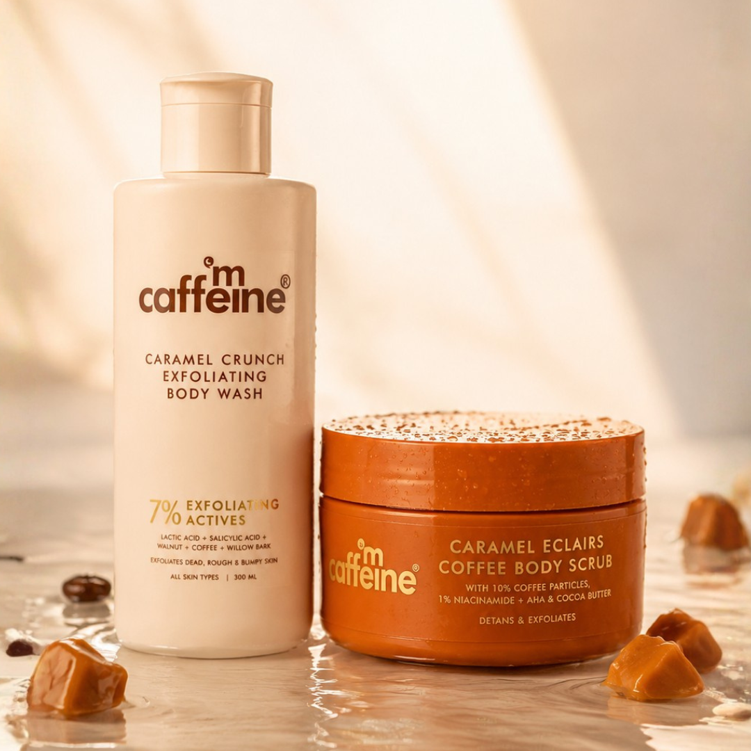 mCaffeine Exfoliating Body Wash + Caramel Body Scrub (combo)