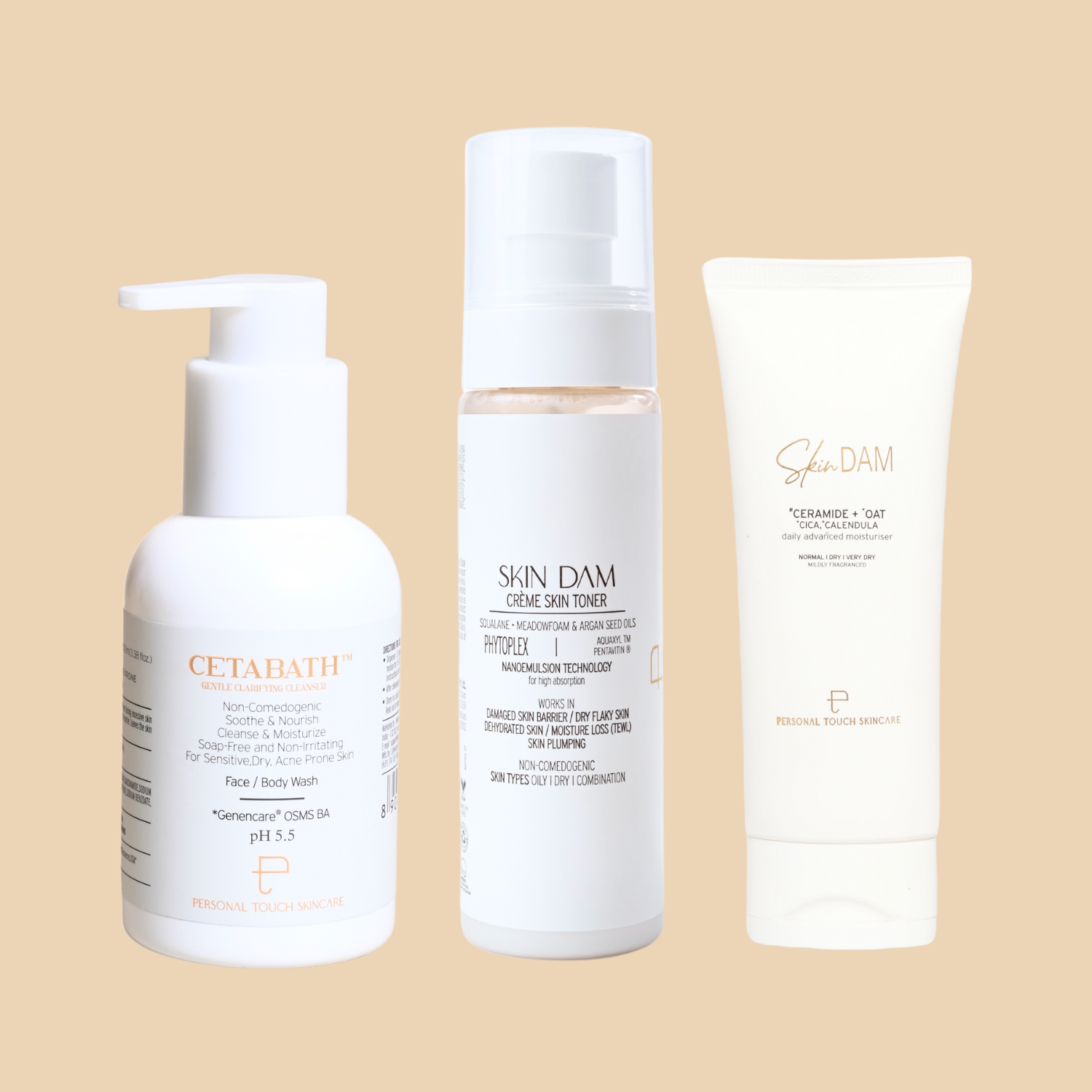 Personal Touch Combo of Cetabath, Skindam Toner & Skindam Moisturizer