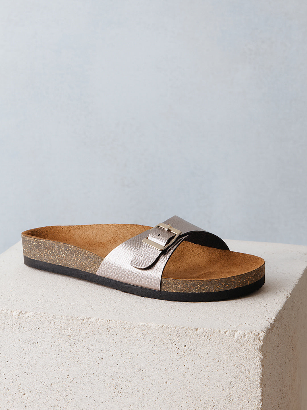 LYDC London - Gunmetal L Grain Sandals for Women - Camden - Gunmetal