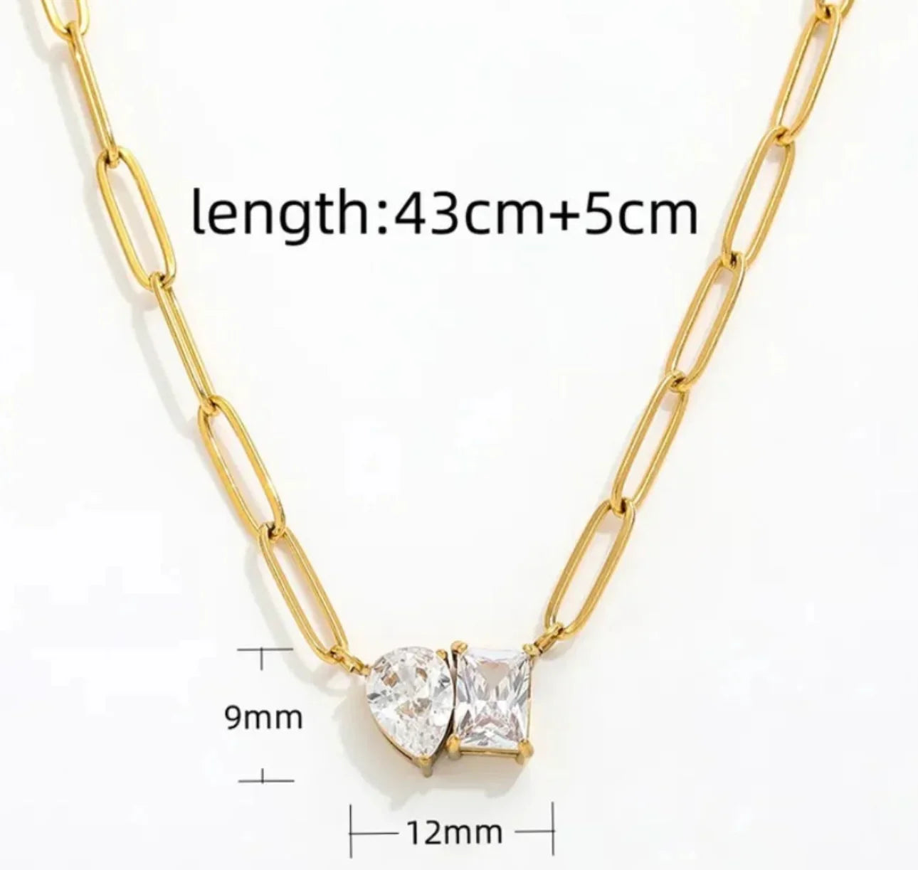 Salty Twin Spark Paperclip Necklace