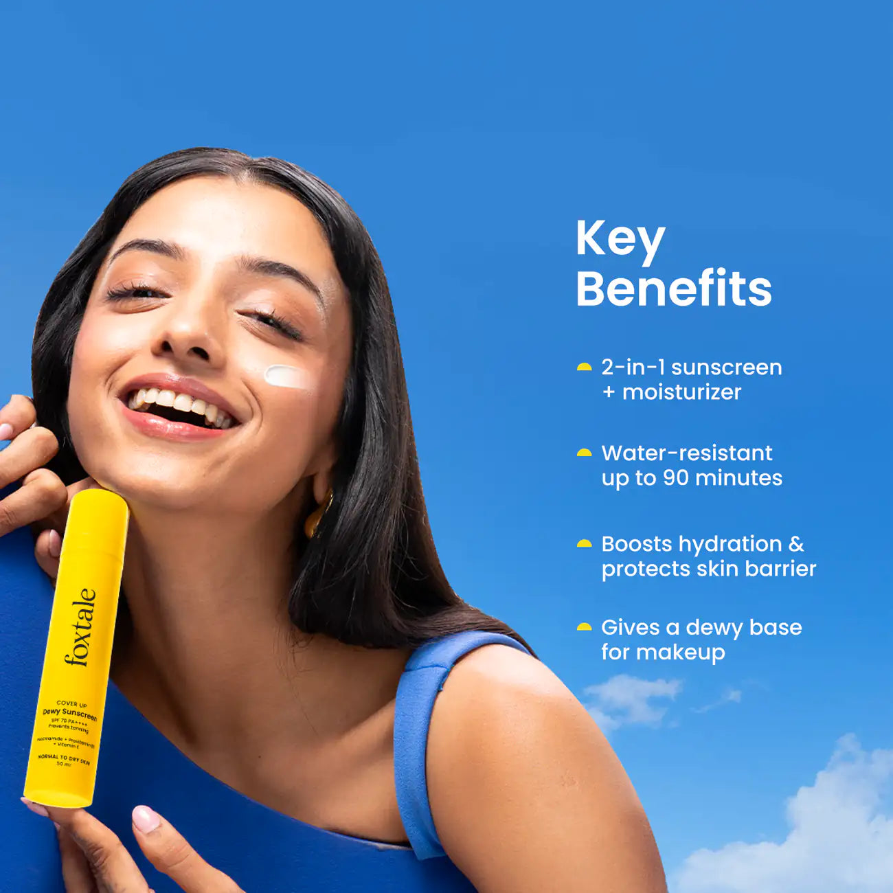 Foxtale SPF 70 Dewy Finish Sunscreen for Dry Skin