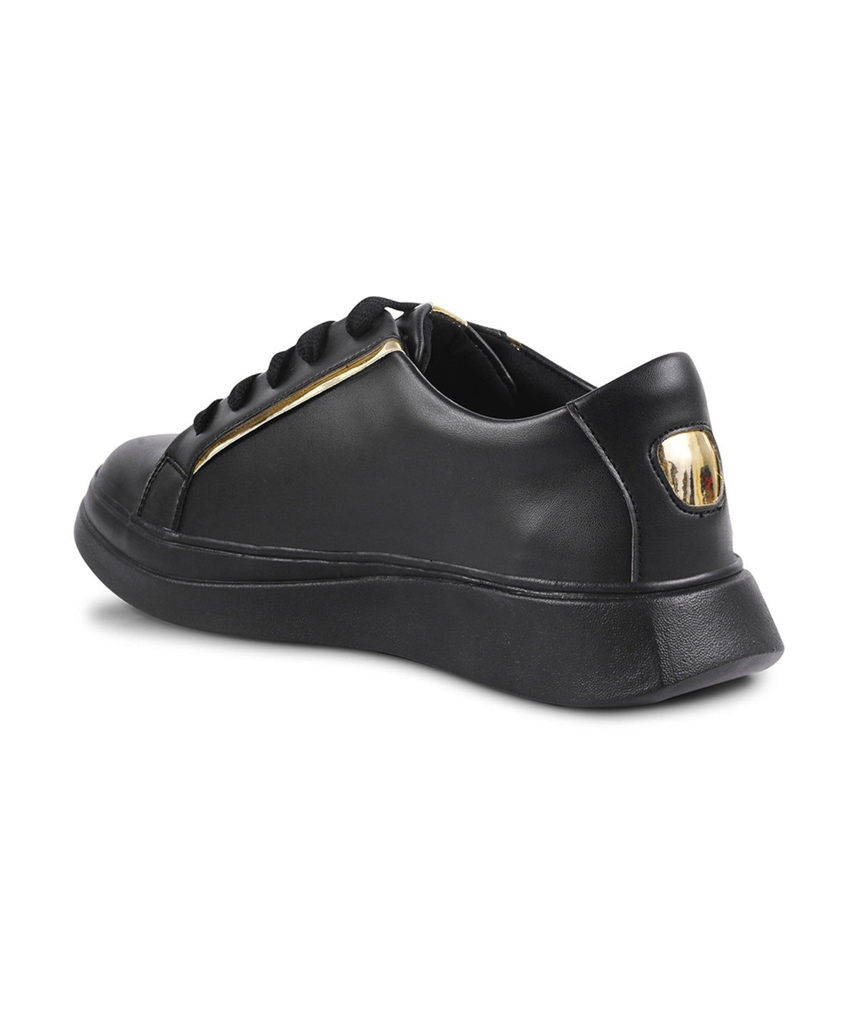 JM Looks Metallic Sneakers for Women | Lace-Up Chunky Sole