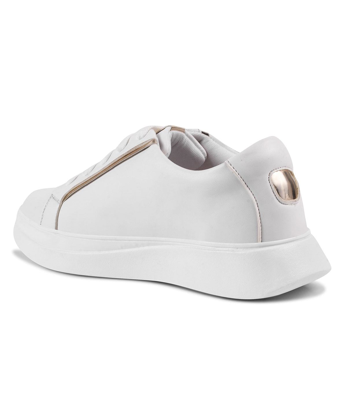 JM Looks Metallic Sneakers for Women | Lace-Up Chunky Sole