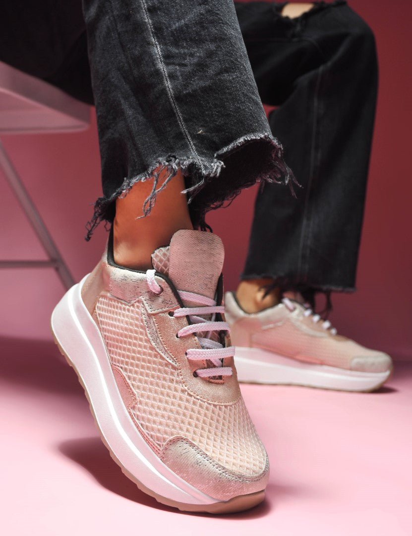 JM Looks Mesh Panel Chunky Sole Sneakers