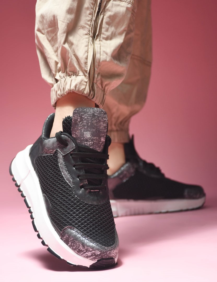 JM Looks Mesh Panel Chunky Sole Sneakers