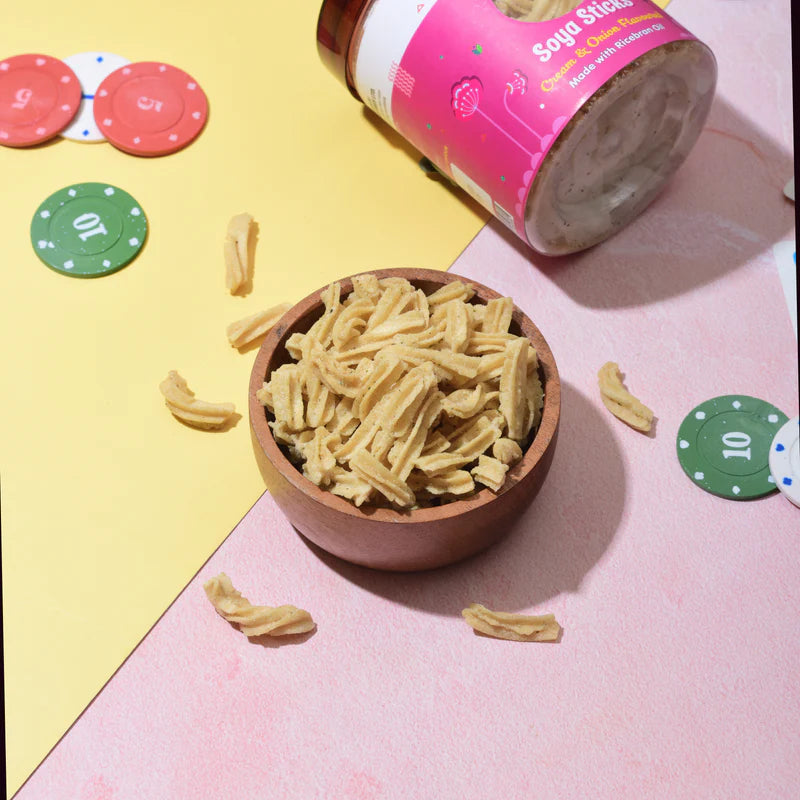 Promunch Combo Pack - Soya Sticks (Chatpata Masala, Cream Onion) + Soya Chips (Peri Peri) - 100Gm X 3