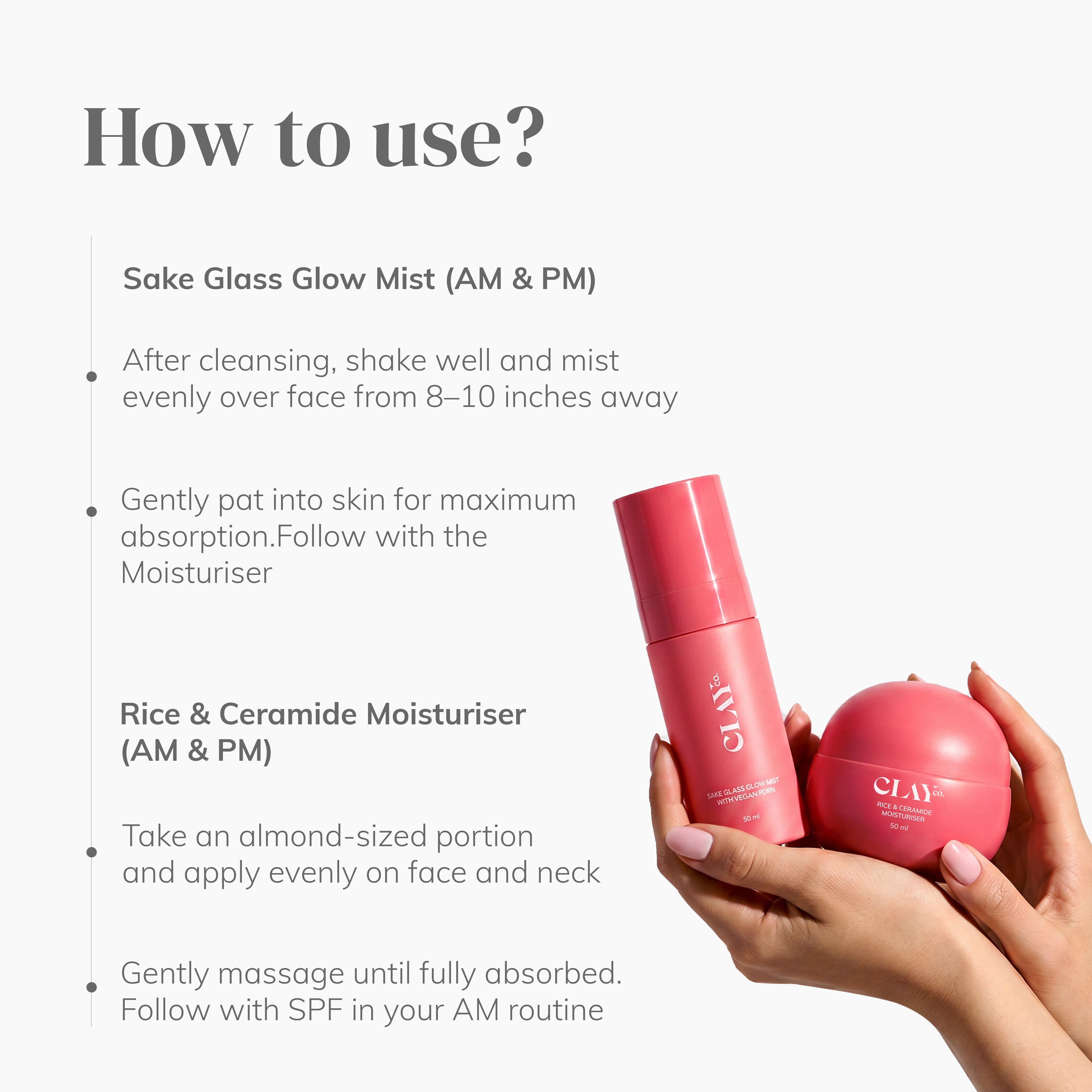 ClayCo Double Moisturisation Set - Glow Mist (50ml) + Moisturiser (50ml)