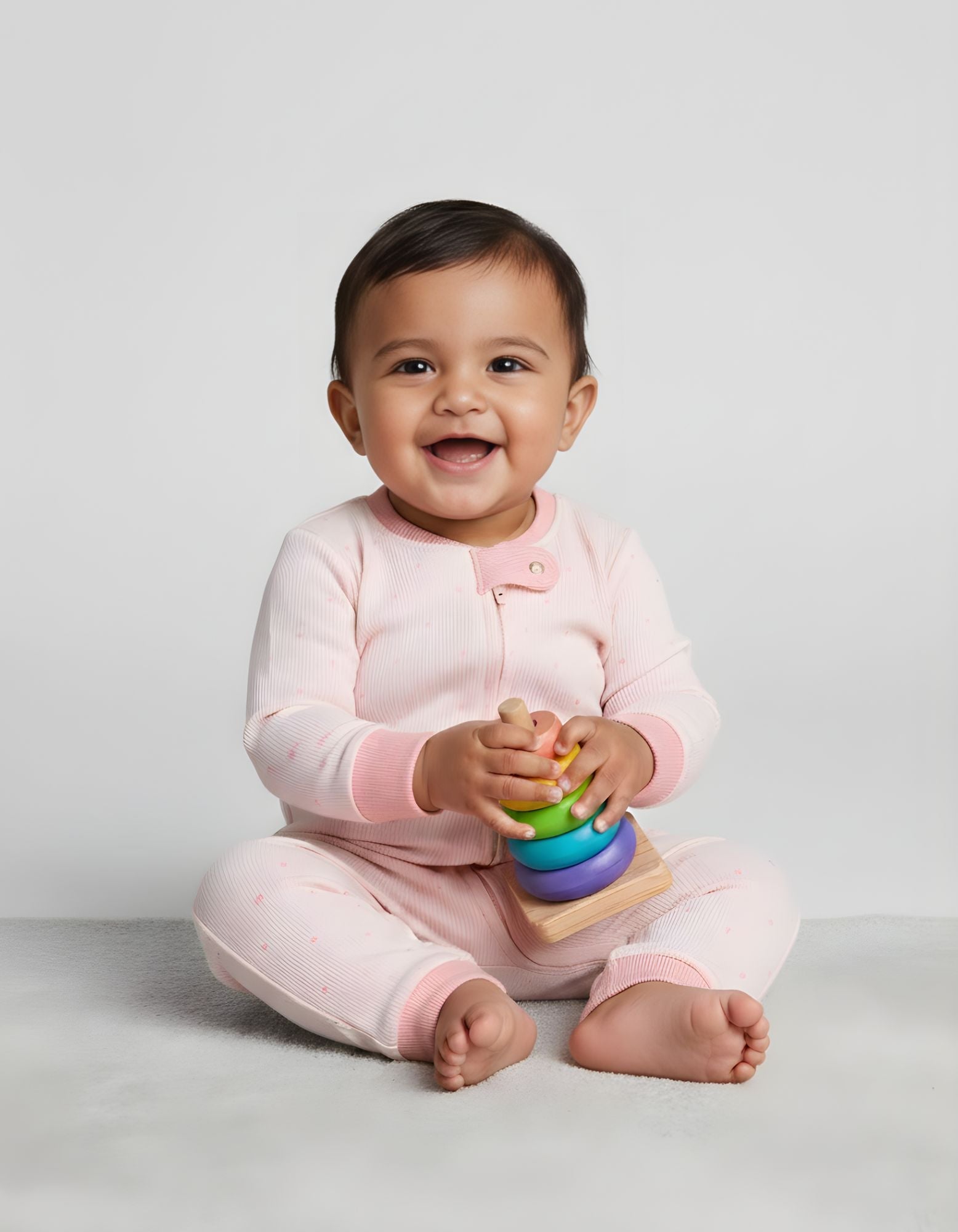 Urbanrac 2 Way Double Zipper Sleepsuit for Babies - Peachy Hearts