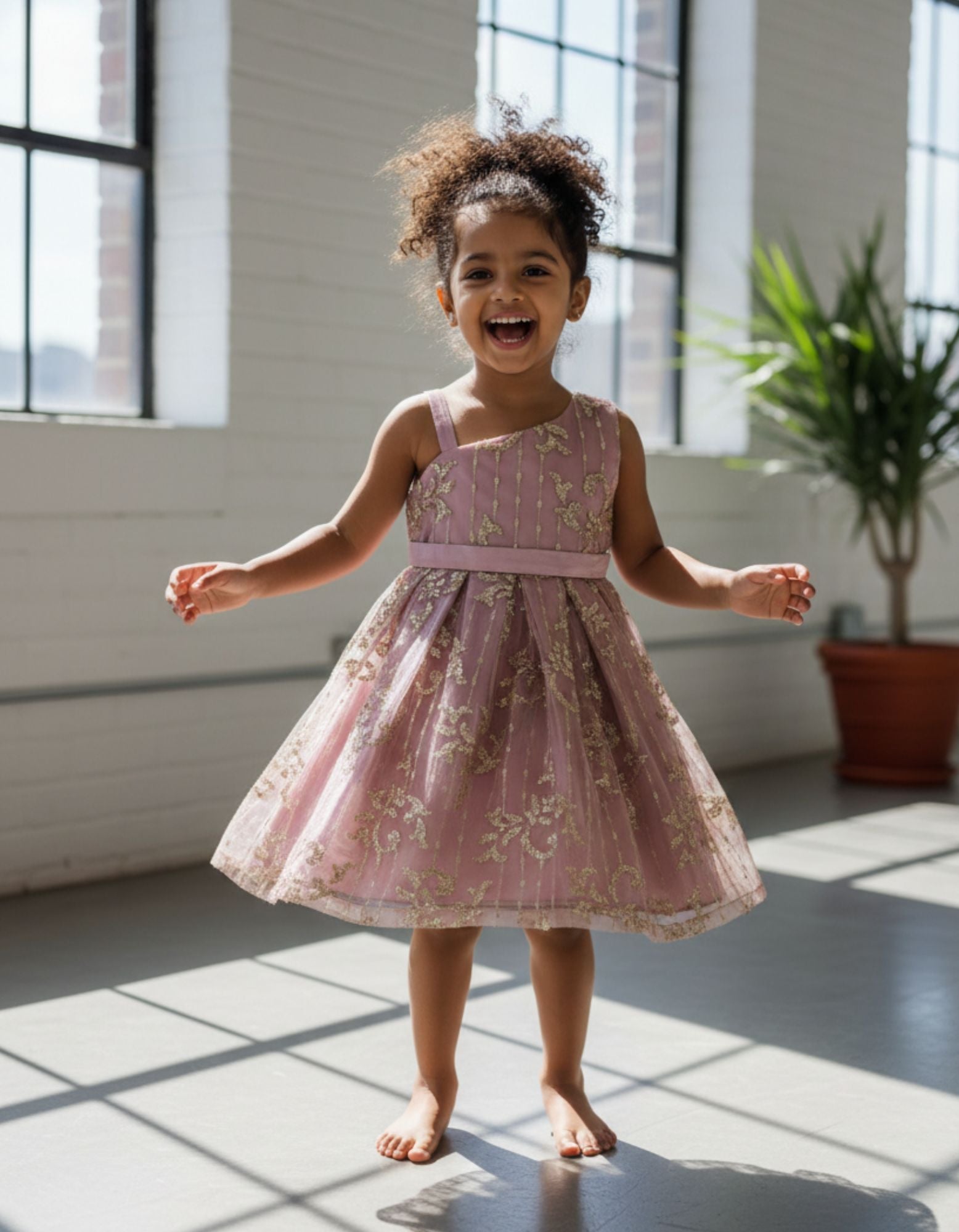 Urbanrac Celebration Dress - Mauve Net Party Dress - Party