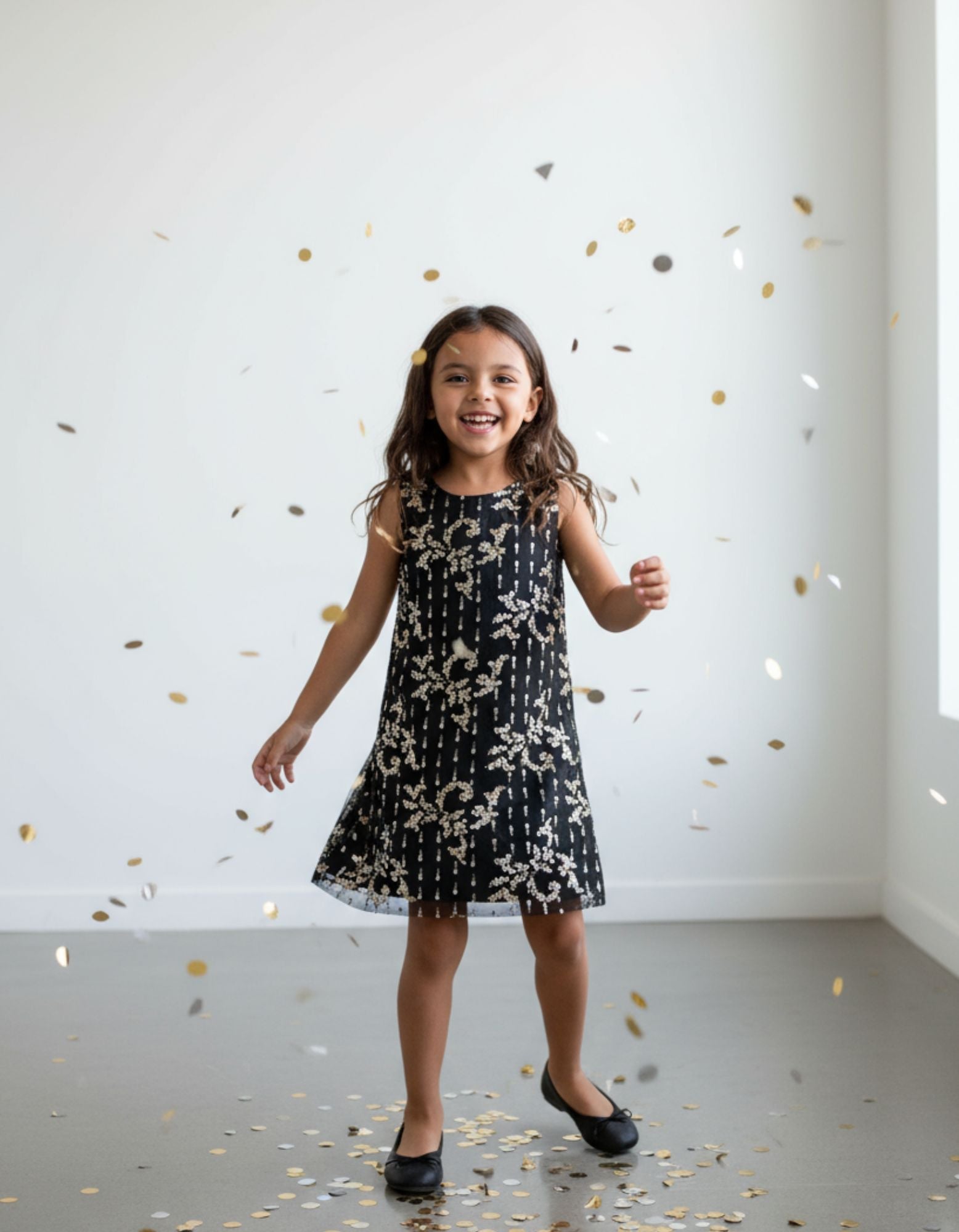 Urbanrac Black Sequin Party Dress for Girls - Party