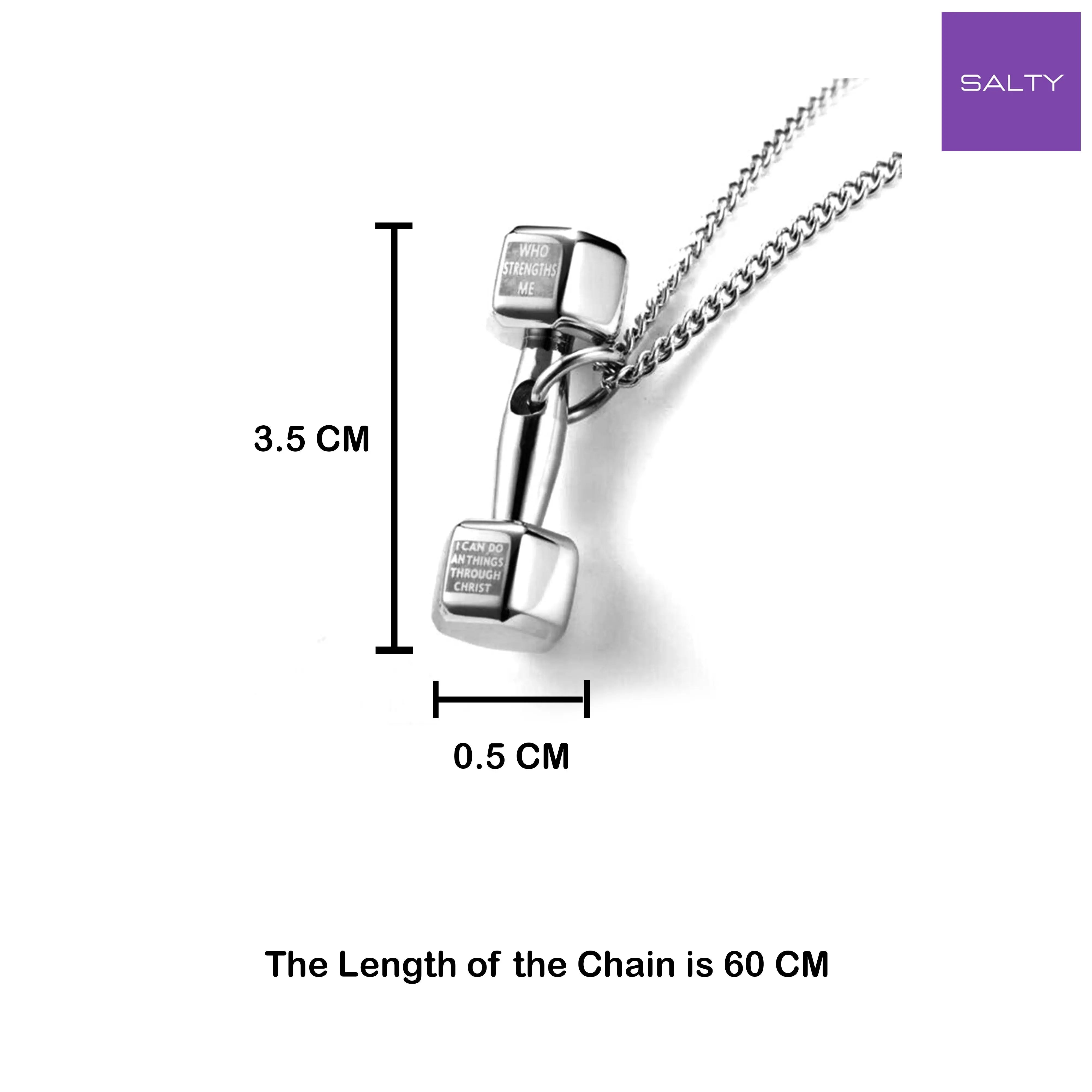 Salty Dumbbell Silver Chain
