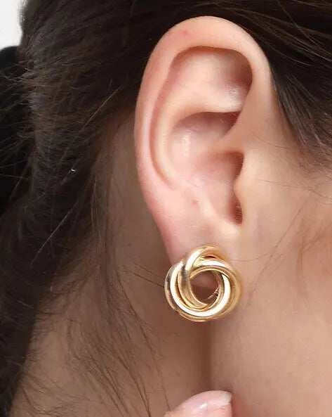 Salty Golden Crooked Minimal Earrings