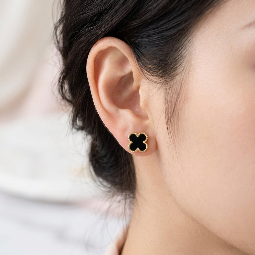 Salty Posh Night Clover Studs