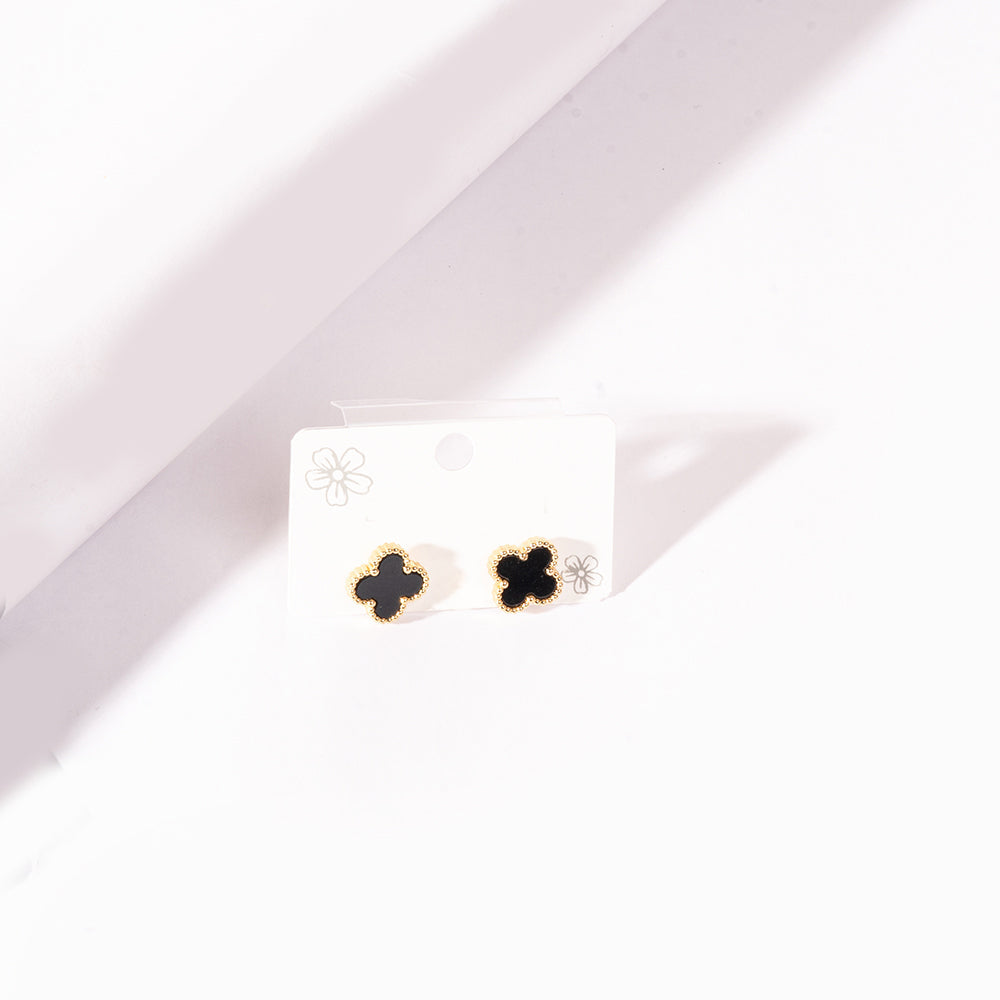 Salty Posh Night Clover Studs