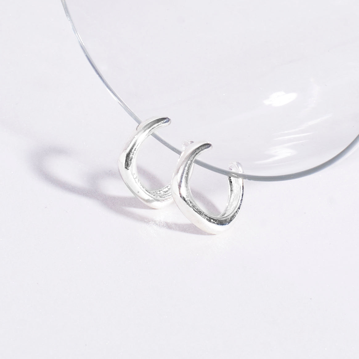 Salty Luminous Silver Cuff Statement Earrings