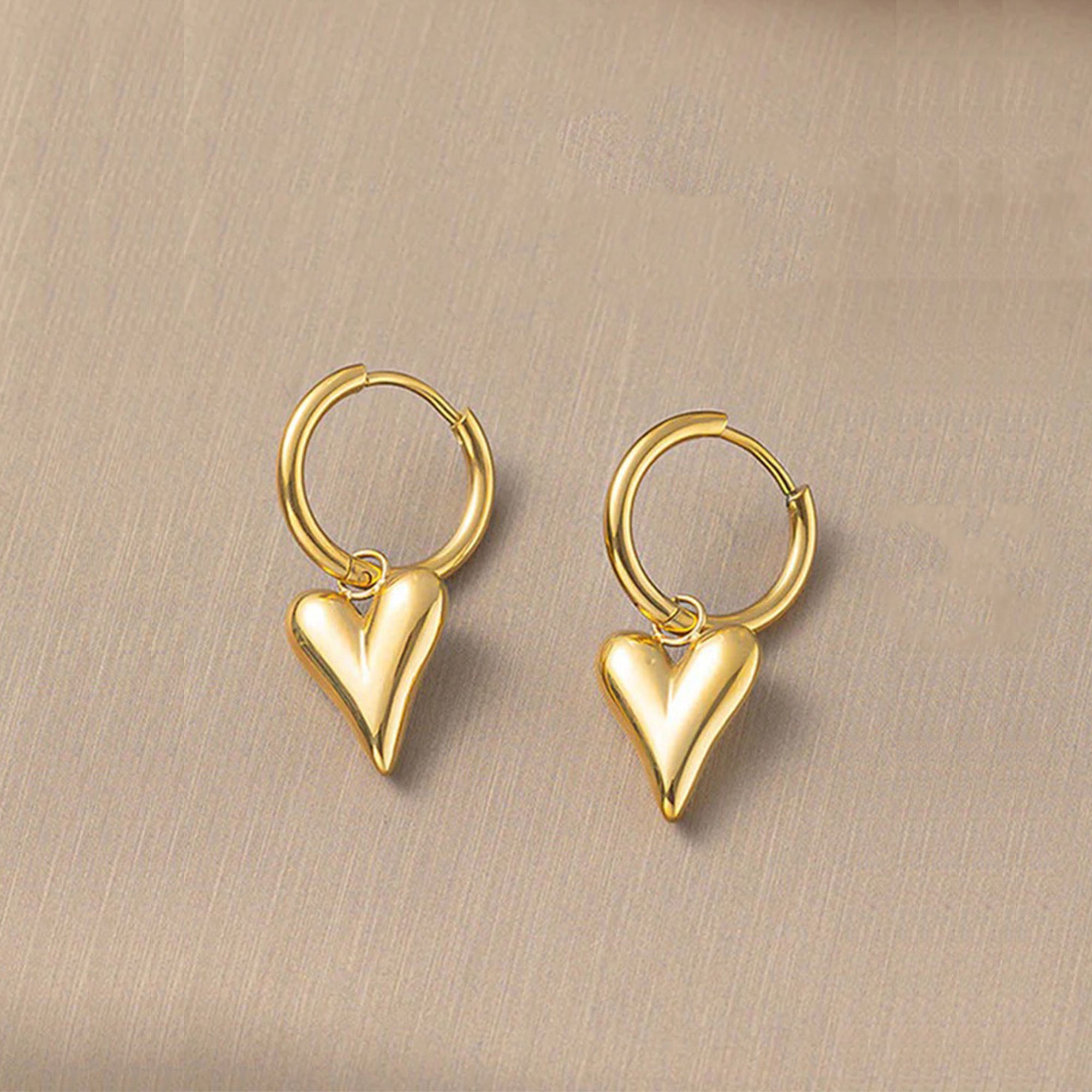 Salty Golden Heart Hoop Earrings