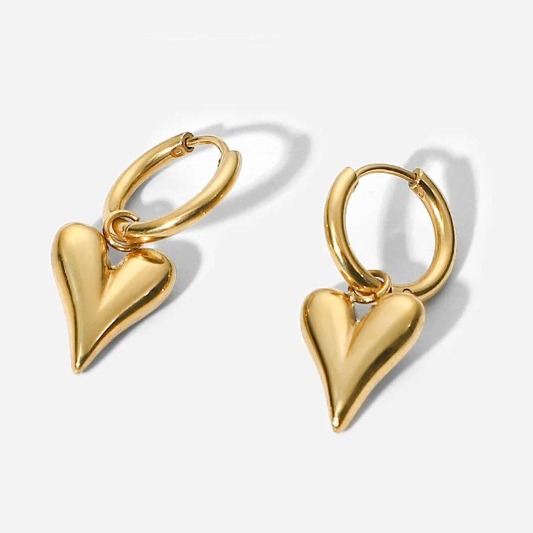 Salty Golden Heart Hoop Earrings