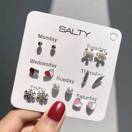 Salty "Enchanted" Weekly 7 Stud Earrings Set