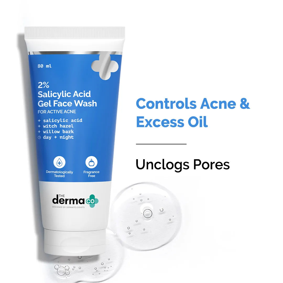 Derma Co 2% Salicylic Acid Gel Face Wash with Salicylic Acid & Witch Hazel