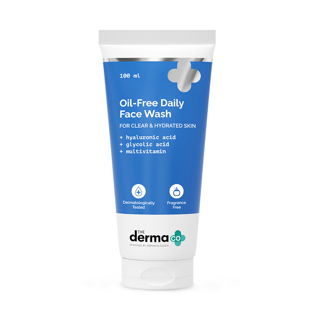 Derma Co Oil-Free Daily Face Wash With Hyaluronic Acid, Glycolic Acid & Multivitamins