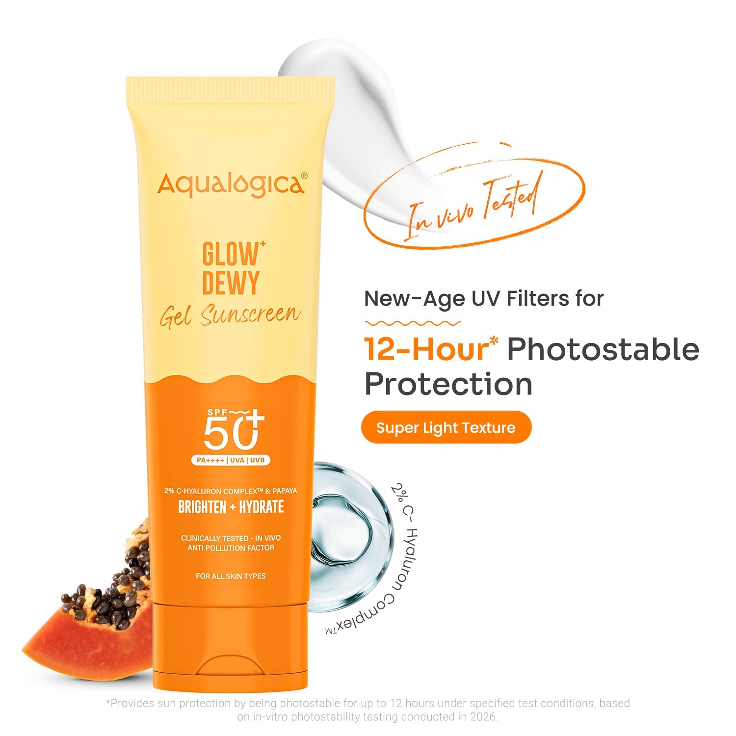 Aqualogica Glow+ Dewy Gel Sunscreen In-Vivo Tested Spf 50+ Pa++++