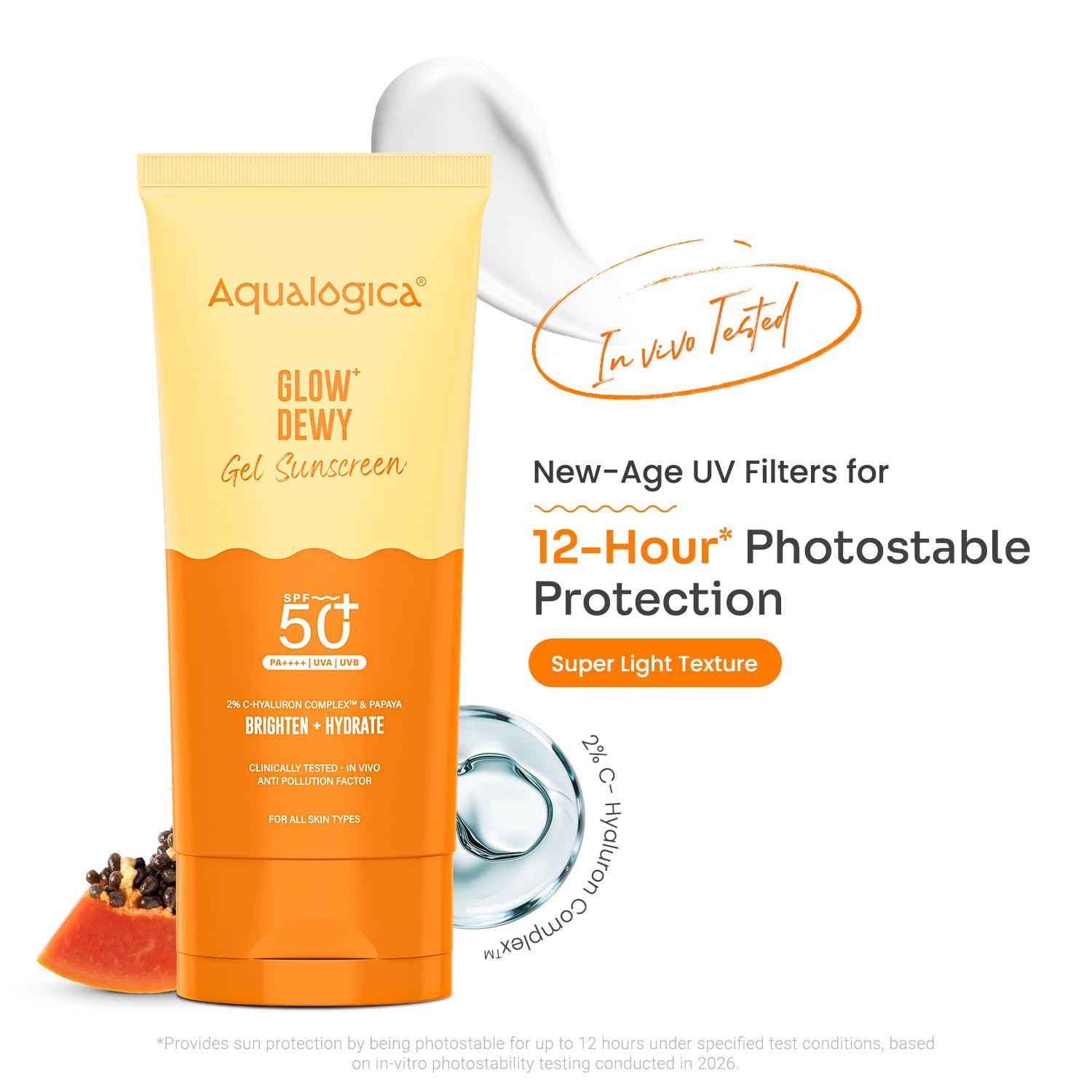 Aqualogica Glow+ Dewy Gel Sunscreen In-Vivo Tested Spf 50+ Pa++++