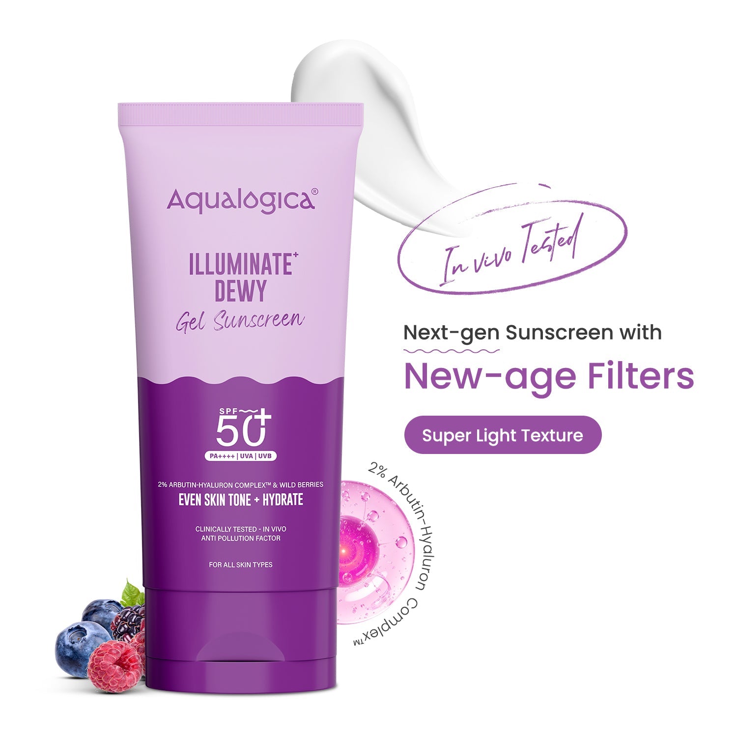 Aqualogica Illuminate+ Dewy Gel Sunscreen Spf 50+ Pa++++