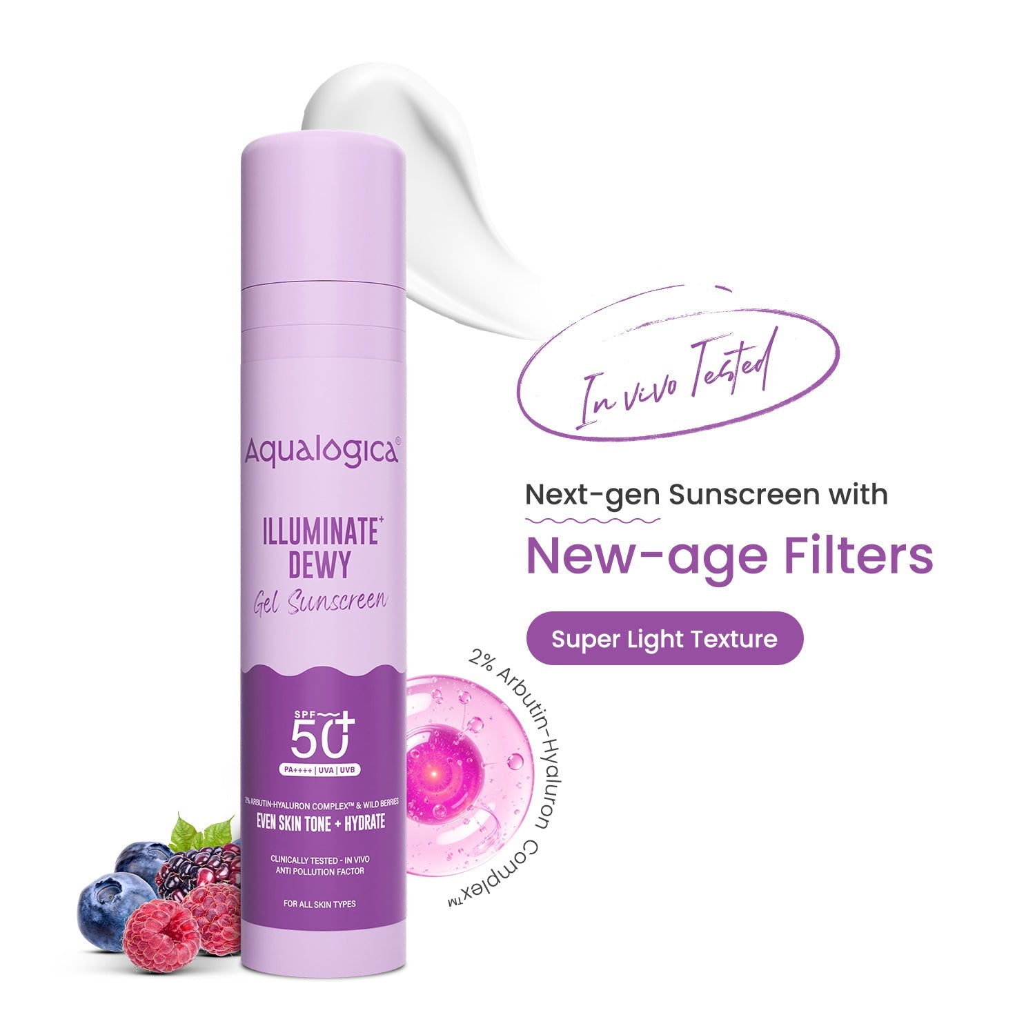 Aqualogica Illuminate+ Dewy Gel Sunscreen Spf 50+ Pa++++