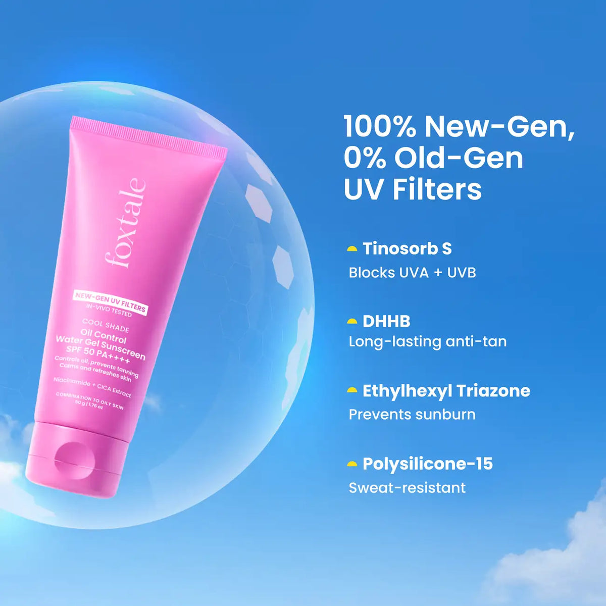 Foxtale Vitamin C & Papaya Enzyme Daily Brightening Moisturizer - 50ml + Lightweight Aqua-Gel Matte Sunscreen SPF 50 In-Vivo Tested with PA++++ 50g Combo
